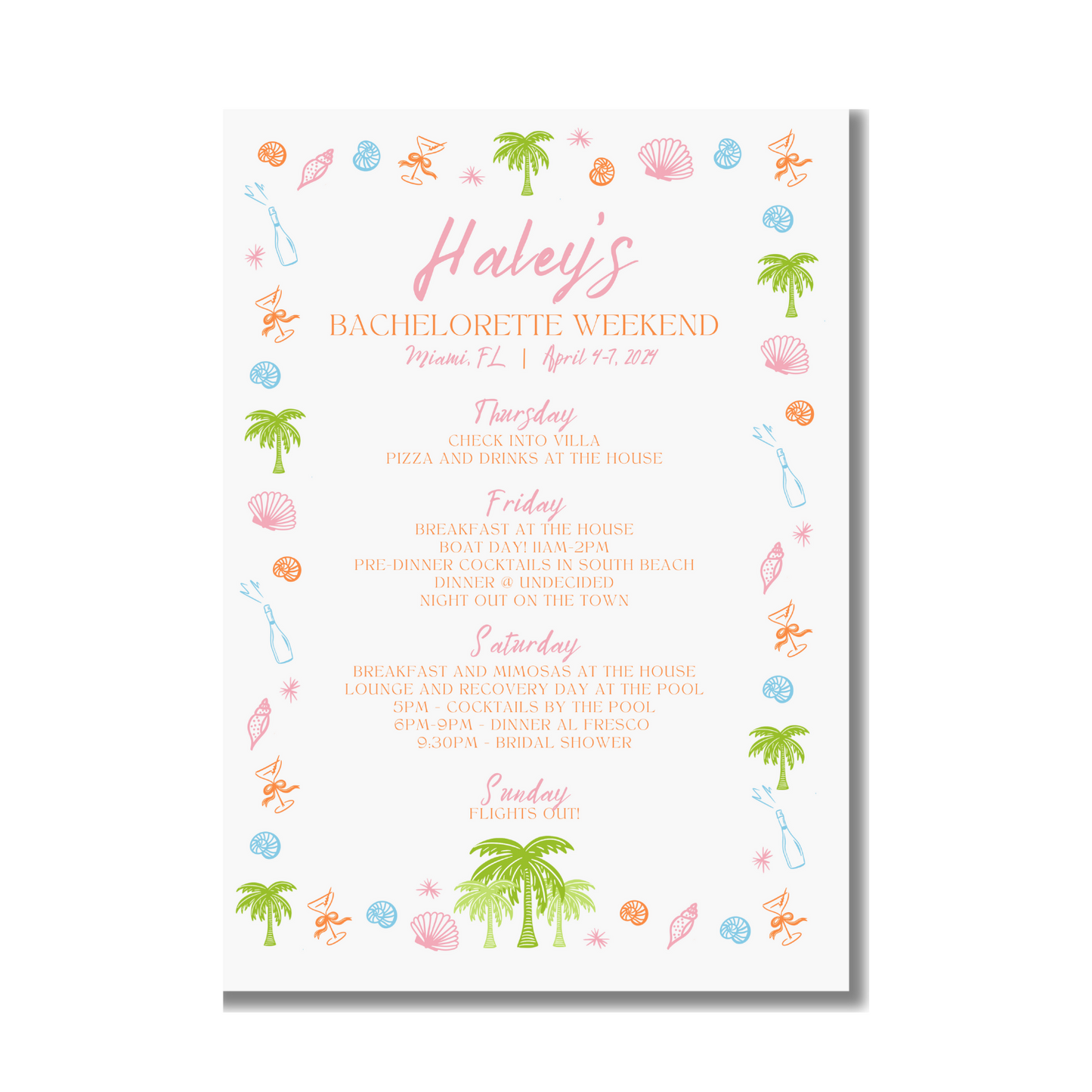 Custom Bachelorette Invitations