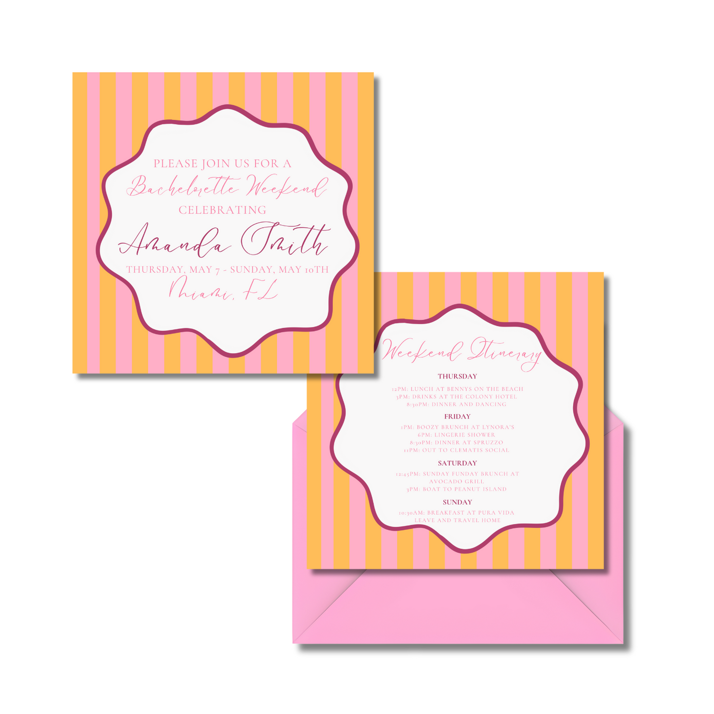 Custom Bachelorette Invitations